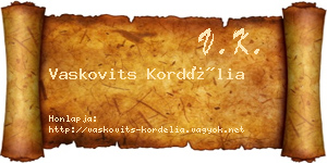 Vaskovits Kordélia névjegykártya